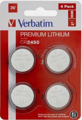 NAPPIPARISTO CR2450 3V (4 KPL/PKT) LITHIUM VERBATIM
