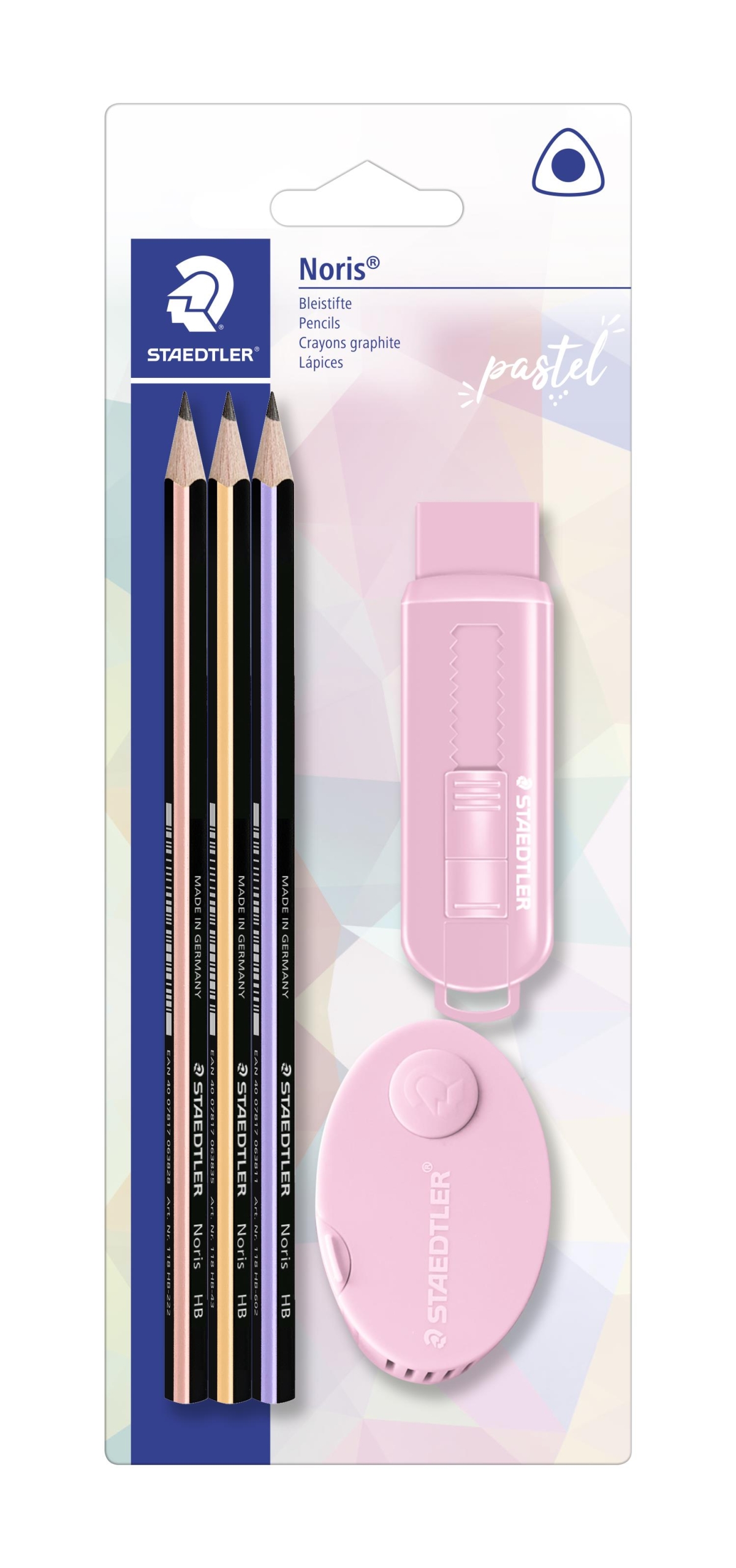 KOULUSETTI 3 KYNÄÄ+SÄILIÖTEROTIN+PYYHEKUMI LAJITELMA STAEDTLER - Image 2