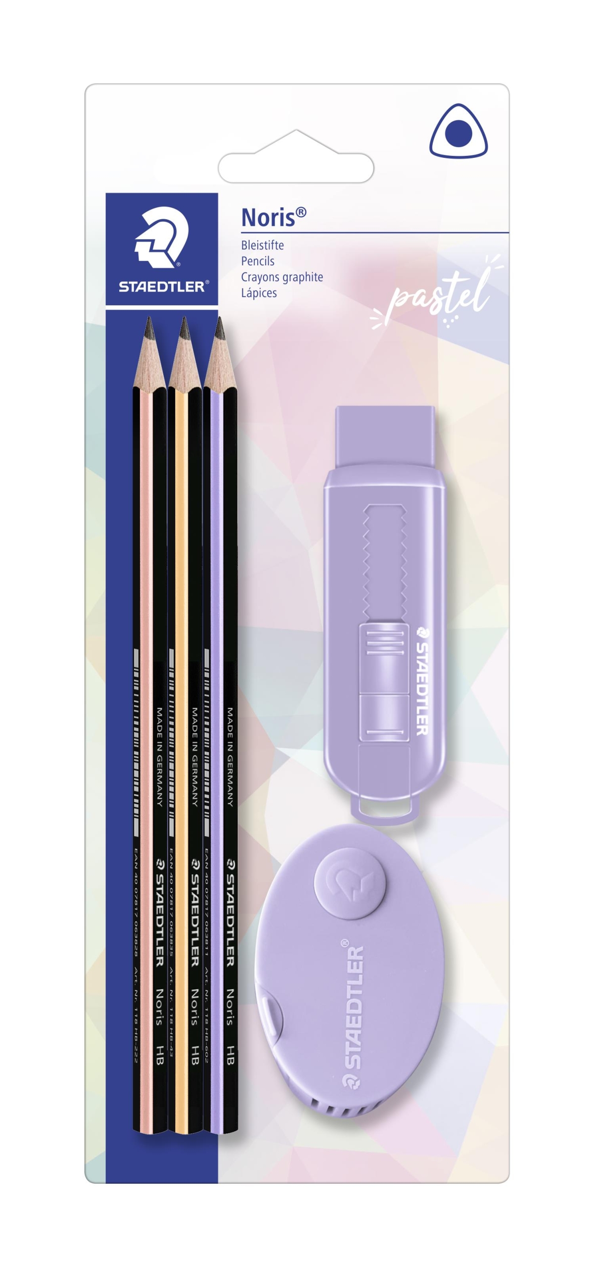 KOULUSETTI 3 KYNÄÄ+SÄILIÖTEROTIN+PYYHEKUMI LAJITELMA STAEDTLER - Image 3