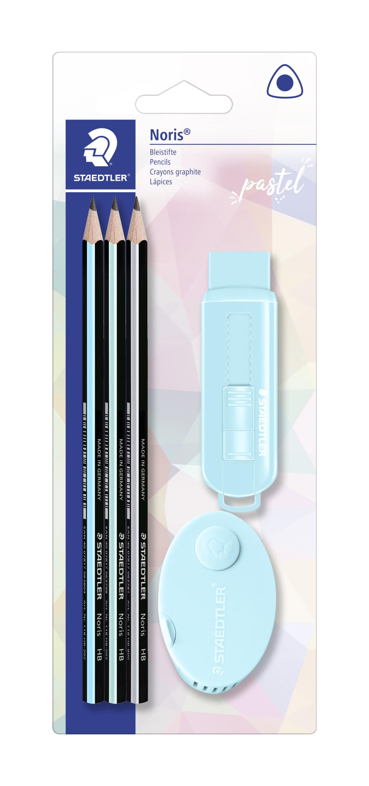 KOULUSETTI 3 KYNÄÄ+SÄILIÖTEROTIN+PYYHEKUMI LAJITELMA STAEDTLER - Image 4