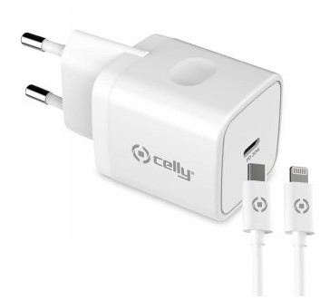 CELLY VERKKOLATURI USB-C 20W +LIGHTNING KAAPELI