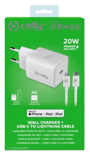 CELLY VERKKOLATURI USB-C 20W +LIGHTNING KAAPELI - Image 3