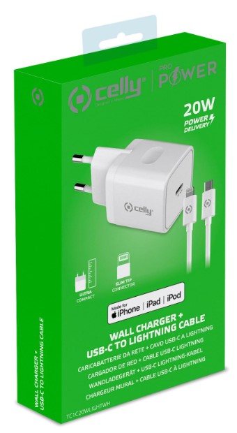 CELLY VERKKOLATURI USB-C 20W +LIGHTNING KAAPELI - Image 4