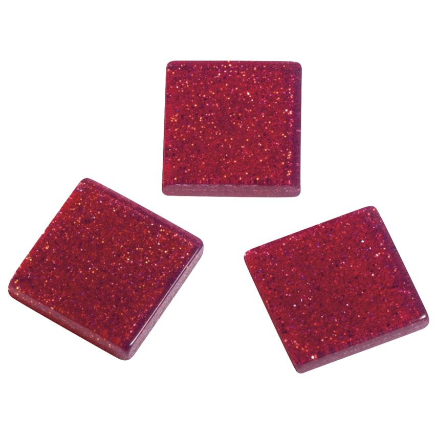 Mosaiikkipalat akryyliä, 1x1 cm, glitter rasia noin. 205 kpl / 50 g bordeaux Rayher