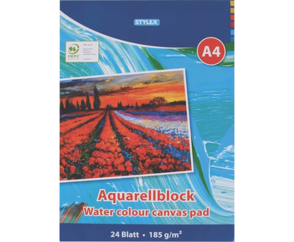 AKVARELLILEHTIÖ A4/24 ARKKIA, 185G STYLEX