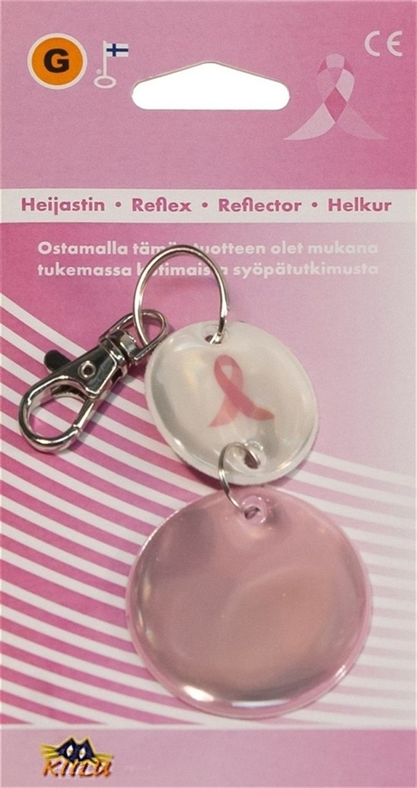 Kiilu G Roosa nauha koruheijastin