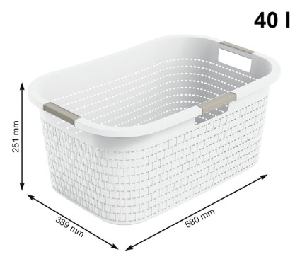 PYYKKIKORI 40 L COUNTRY VALKOINEN ROTHO - Image 3