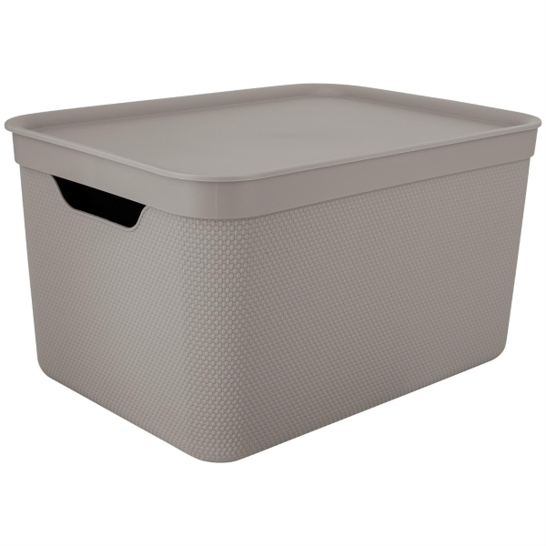 SÄLILYTYSLAATIKKO DECO KANNELLA 16L CAPPUCCINO ROTHO