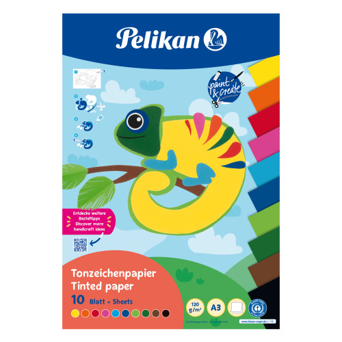 ASKARTELUPAPERILEHTIÖ A3, 120 G, VÄRILAJITELMA 10 ARKKIA PELIKAN