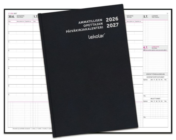 AMMATILLISEN OPETTAJAN PÄIVÄKIRJAKALENTERI 2026-2027