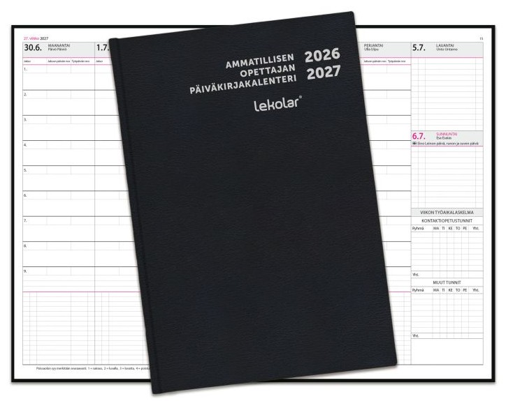 AMMATILLISEN OPETTAJAN PÄIVÄKIRJAKALENTERI 2026-2027