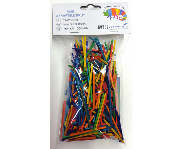ASKARTELUTIKKU 5CM VÄRILAJITELMA /400KPL