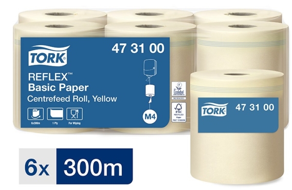 VETOPYYHE TORK REFLEX KELTAINEN 473100 M4 6RULLAA