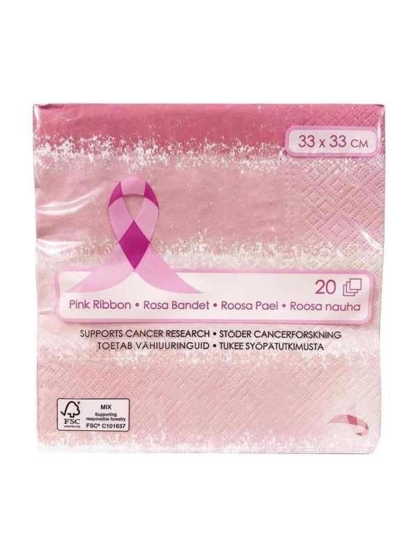 SERVETTI 33 X 33 CM PINK ROOSA NAUHA