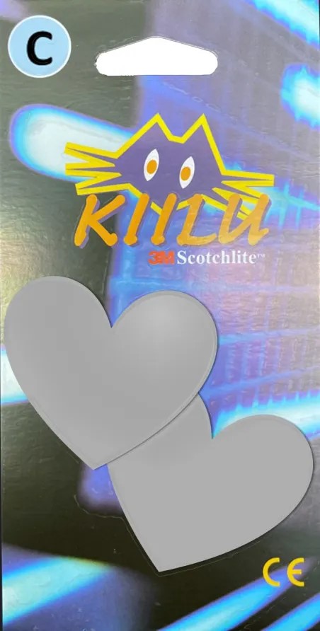 Kiilu C silitettävät heijastin paikat sydämet 2 kpl