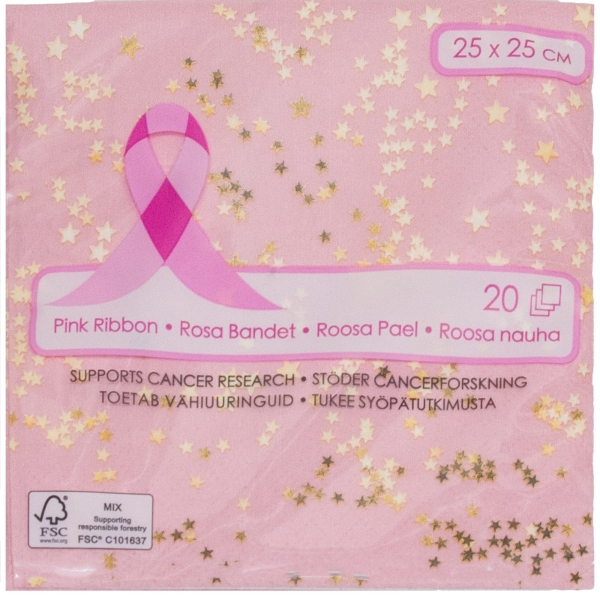 SERVETTI 25 X 25 CM PINK ROOSA NAUHA