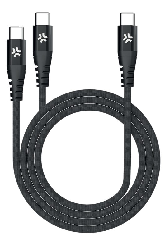 CELLY DATA-JA LATAUSKAAPELI USB-C – USB-C X 2, 1,3M Y-HAARA 100W