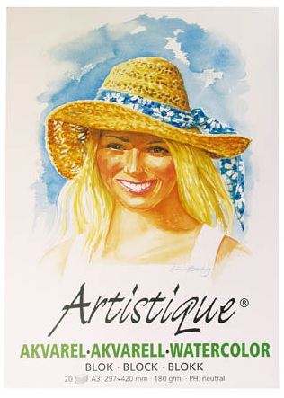 AKVARELLILEHTIÖ A3/20 180G ARTISTIQUE