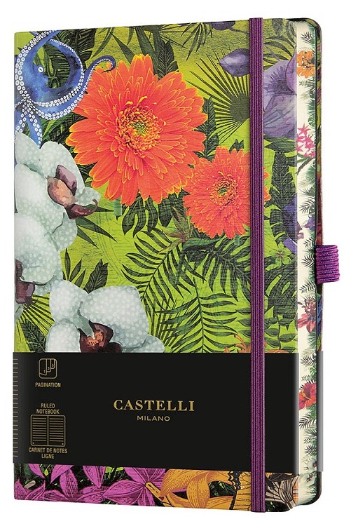 MUISTIKIRJA 13X21CM 224S VIIVALLINEN EDEN ORCHID CASTELLI MILANO