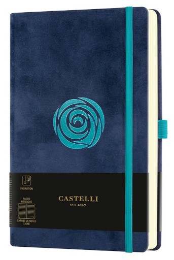 MUISTIKIRJA 13X21CM 240S VIIVALLINEN VELLUTO ROSE CASTELLI MILANO