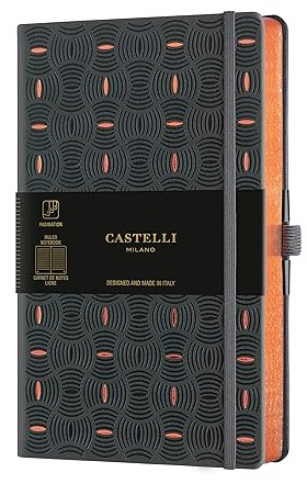 MUISTIKIRJA 13X21CM 224S VIIVALLINEN RICE GRAIN COPPER CASTELLI MILANO
