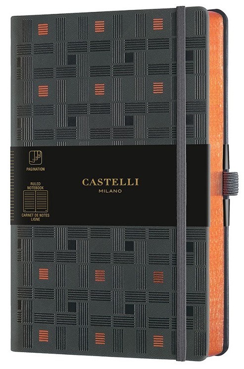 MUISTIKIRJA 13X21CM 224S VIIVALLINEN WEAVING COPPER CASTELLI MILANO