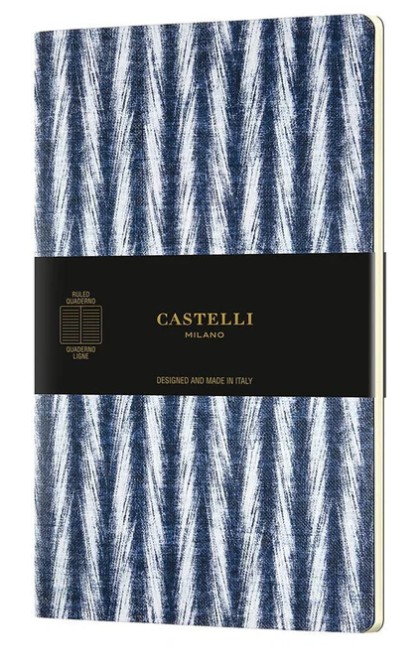 MUISTIKIRJA 13X21CM VIIVALLINEN SHIBORI TWILL CASTELLI MILANO