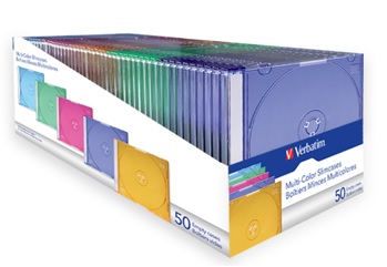 CD/DVD-KOTELO 50 KPL (SLIM JEWEL) MONIVÄRINEN VERBATIM