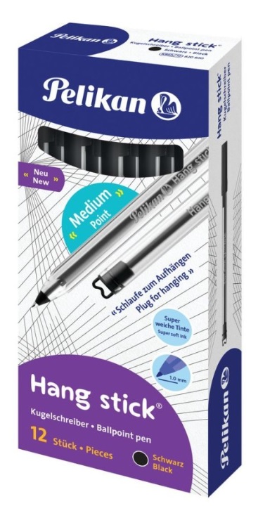 KUULAKYNÄ HANG STICK MUSTA 12 KPL, PELIKAN