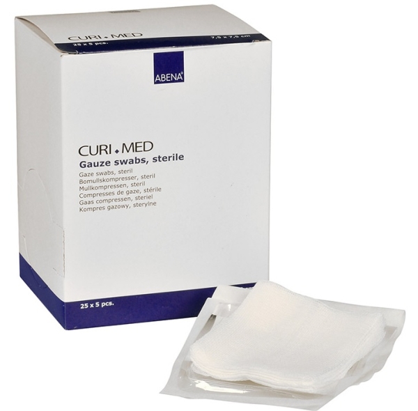 HARSOTAITOS STERIILI 7,5 X 7,5 CM 125 KPL ABENA CURI-MED