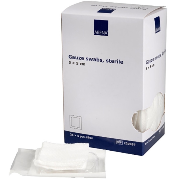 HARSOTAITOS STERIILI 5 X 5 CM 125 KPL ABENA CURI-MED