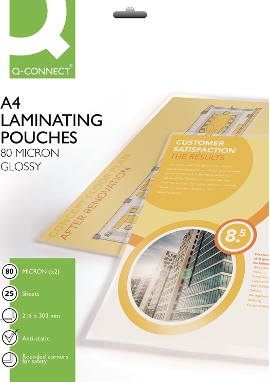 LAMINOINTITASKU Q-CONNECT A4 80 MIC /25 kpl