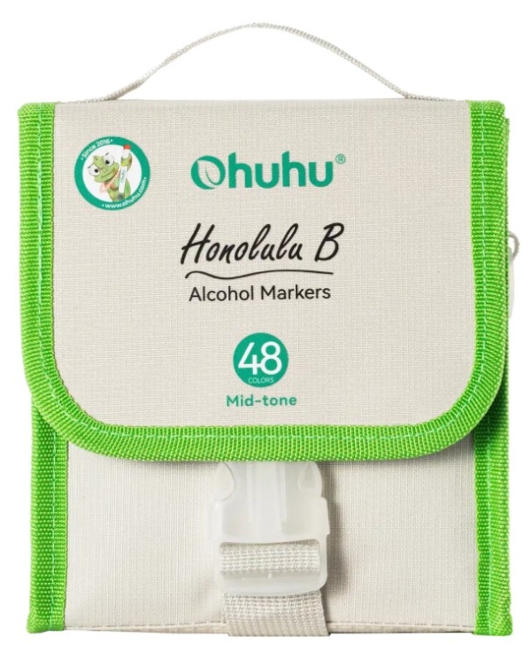 KAKSIKÄRKISET ALKOHOLITUSSIT 48 KPL VAALEA KANGASPAKKAUS, MID-TONE COLOURS, (BRUSH & FINE) OHUHU HONOLULU B