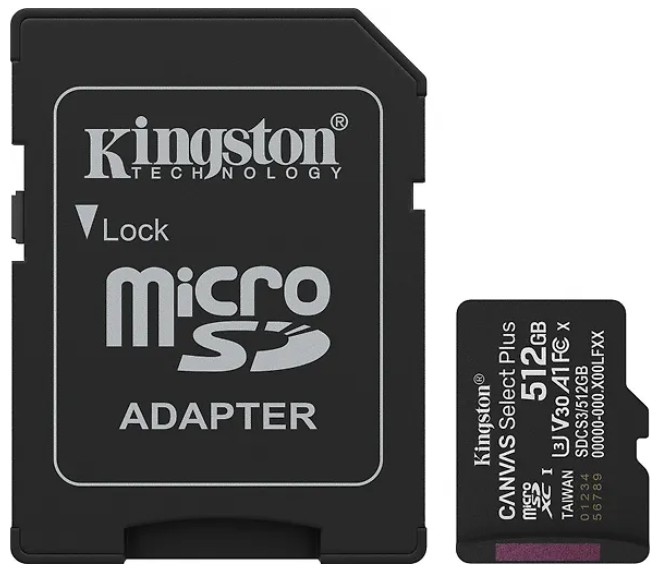 KINGSTON 512 GT CANVAS SELECT PLUS GEN3 UHS-I MICROSD MUISTIKORTTI + SD-ADAPTERI - Image 2